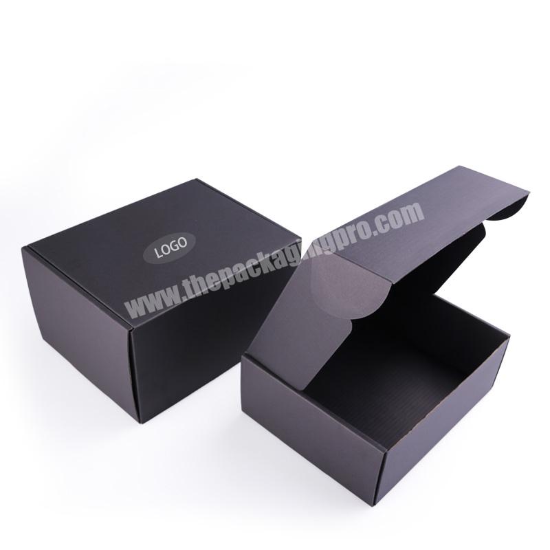 Kinsun Double sided printing black square airplane box clothing packaging box stamping corrugated express box