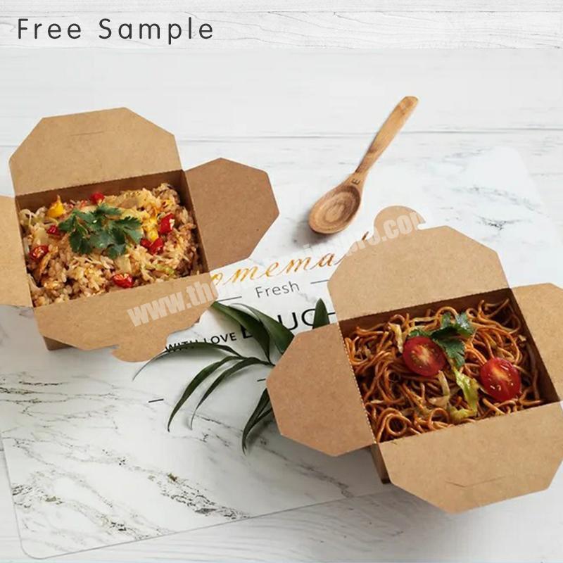 Biodegradable Take Away Disposable Paper Bento Packaging Box