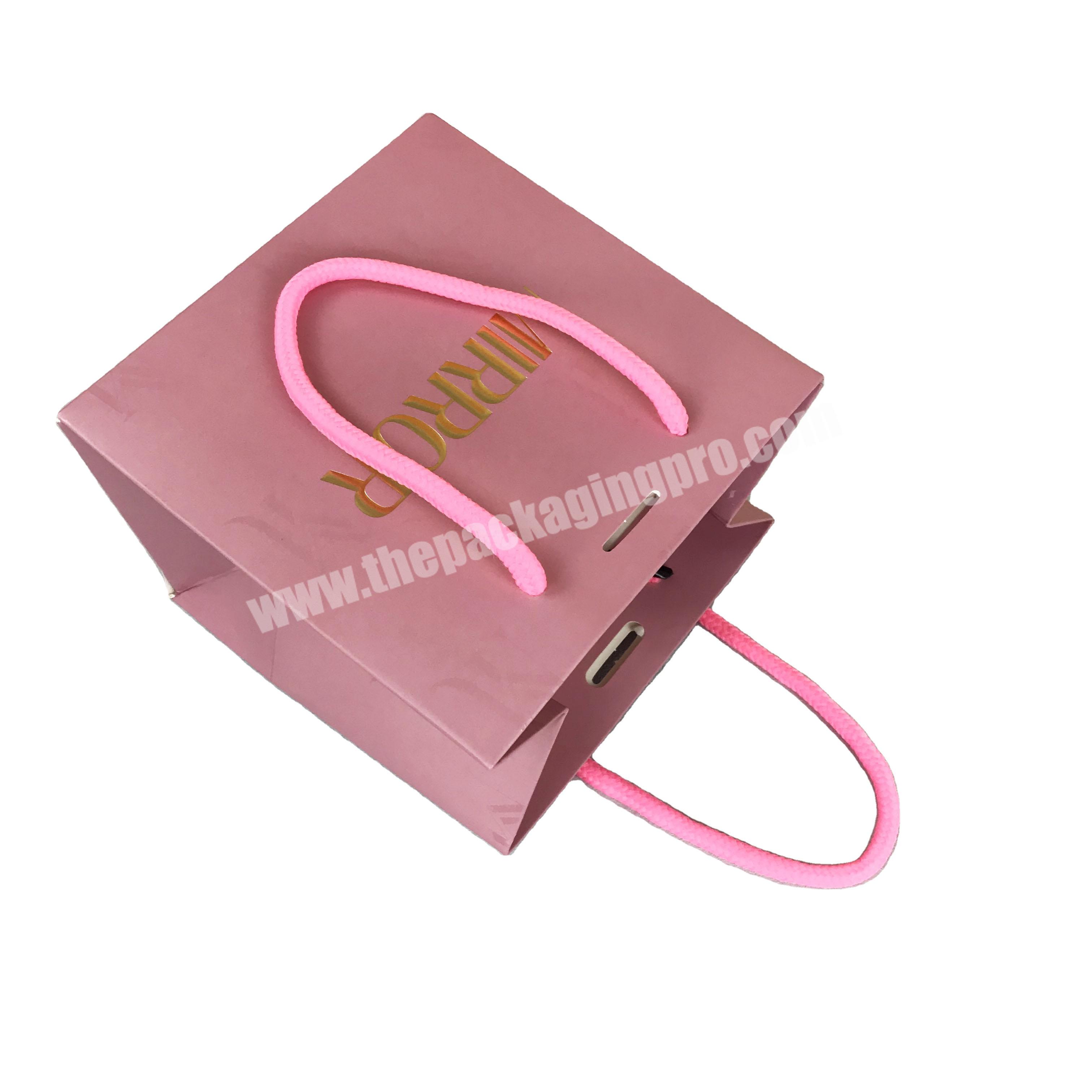 Lipack Brand Name 250 grams Paper Bags Pink Thank You Shopping Garment Paper Bags With Your Own Logo