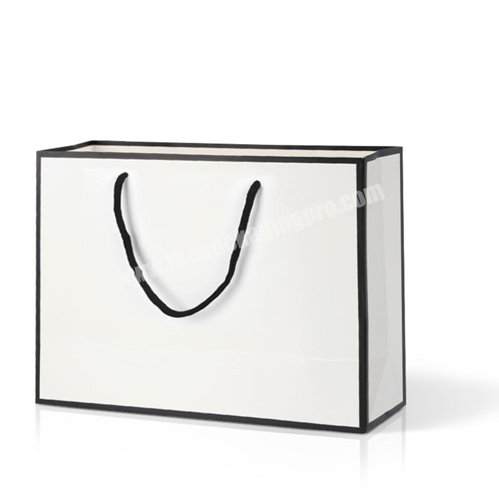 Lipack Cheap Plain White Card Paper Bag Custom Paper Bags For Retail Cosmetics Jewelry Clothes