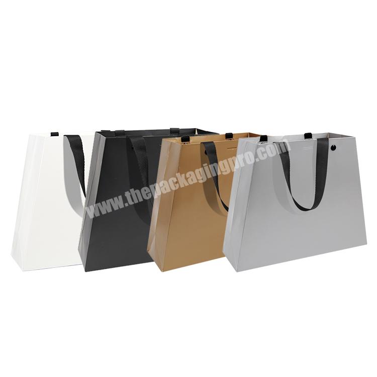 Lipack Color Printed 100pcs MOQ Luxury Trapezoidal Shape Paper Bag For USA
