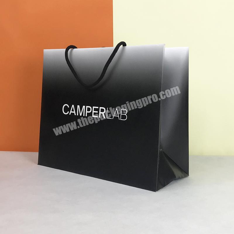 Lipack Custom New Design Recycle Packaging Clothes Paper Bag Black And White Retail Bag