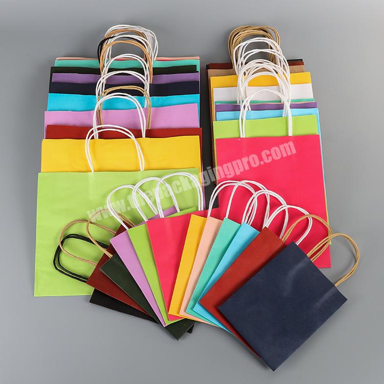 Lipack Custom Size Foldable Kraft Paper Carrier Bag Printed Kraft Paper Shopping Bag With Twist Handle