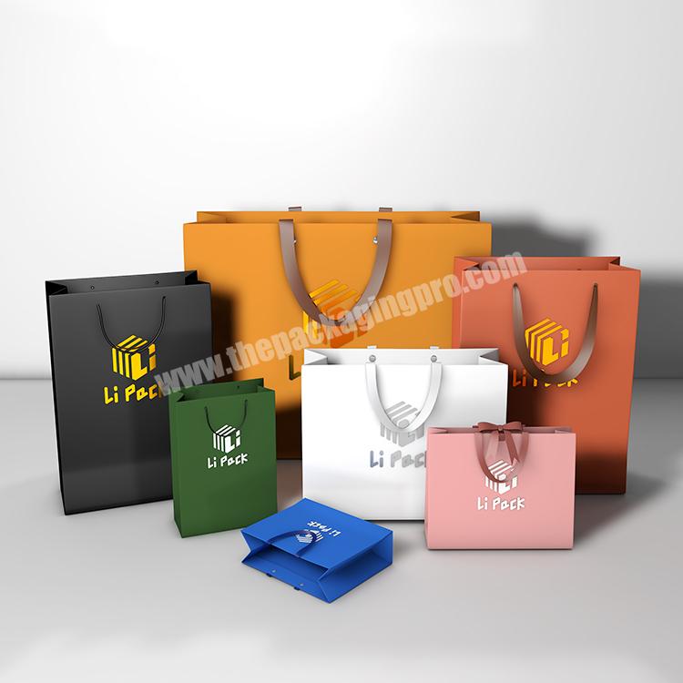 Lipack Custom Wholesale Paper Shopping Bags Logo Printed Luxury Gift Paper Bag Packaging With Handle