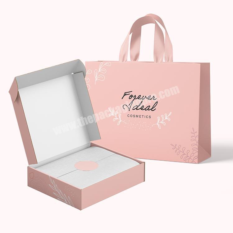 Lipack Foldable Flat Pack Garment Apparel Clothing Gift Packaging Boxes Portable Paper Shopping Bag With Box Insert