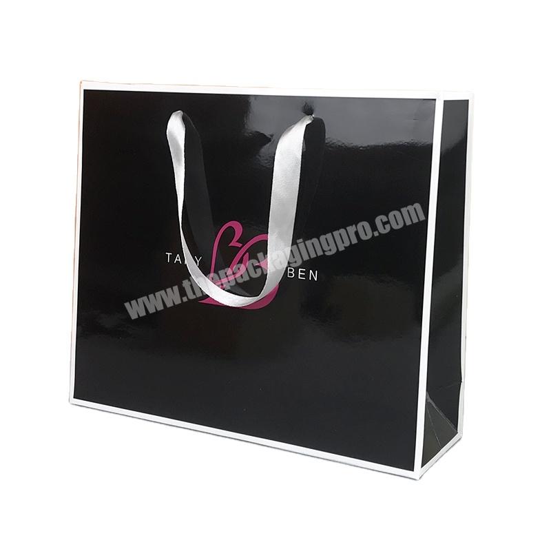 Lipack Glossy Lamination Handle Business Tote Paper Bag Luxury Shopping Gift Paper Package Bag