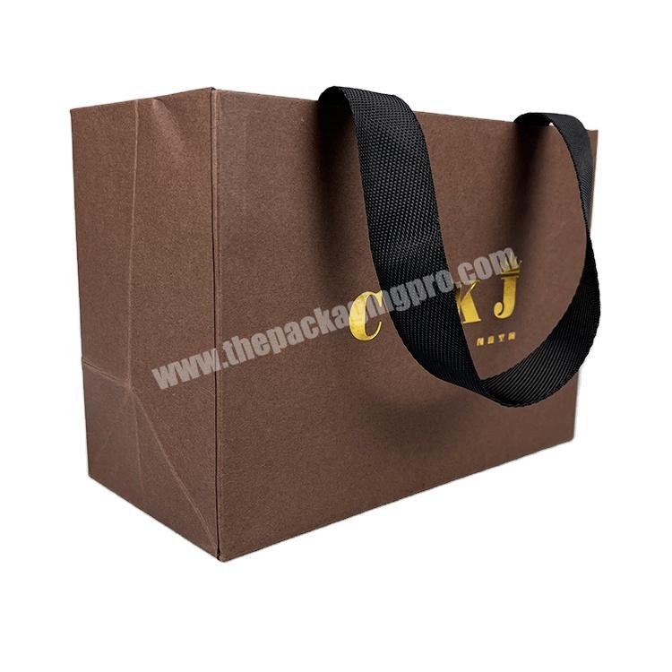 Lipack Gold Logo Hot Foiled Stamping Shopping Bag Matt Paper Gift Bags Packaging