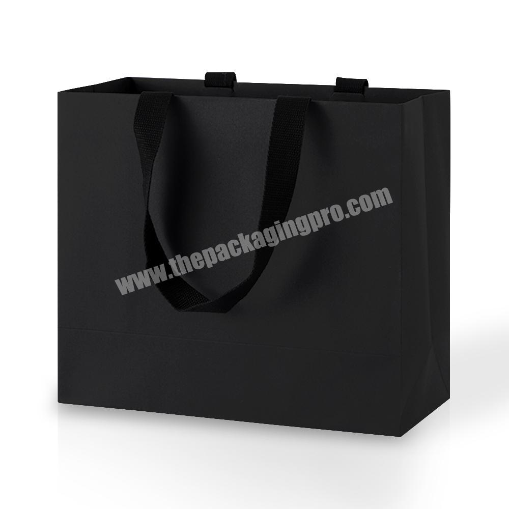 Lipack Kraft Black Paper Bag Custom Craft Packaging Paper Bag With Handle
