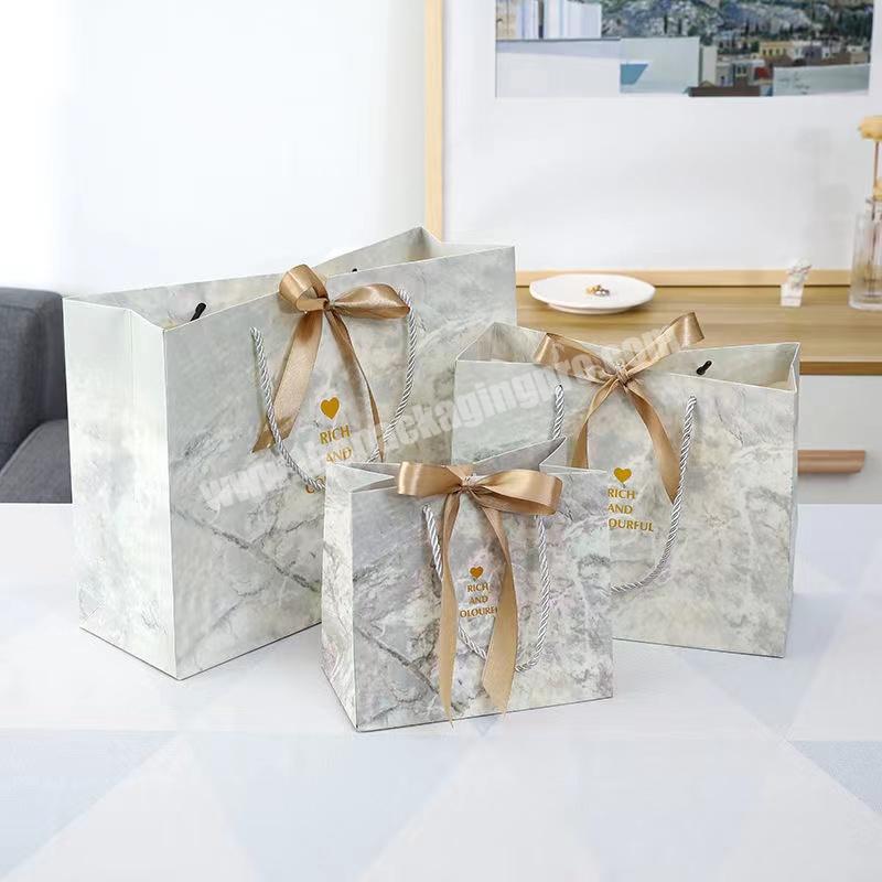 Lipack Luxury Boutique Bowknot Decoration Paper Handbag Shopping Paper Gift Bag With Your Own Logo