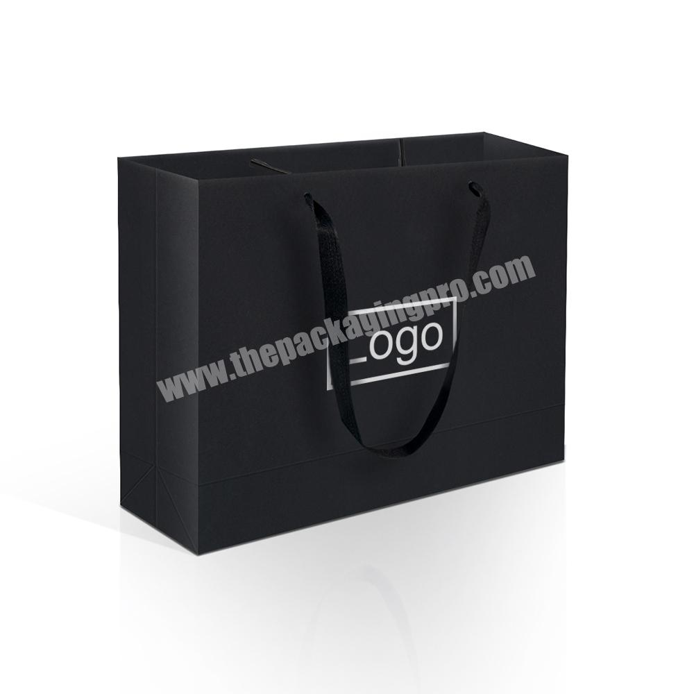 Lipack Luxury Paper Shopping Bags Black Custom Paper Bags With Logo