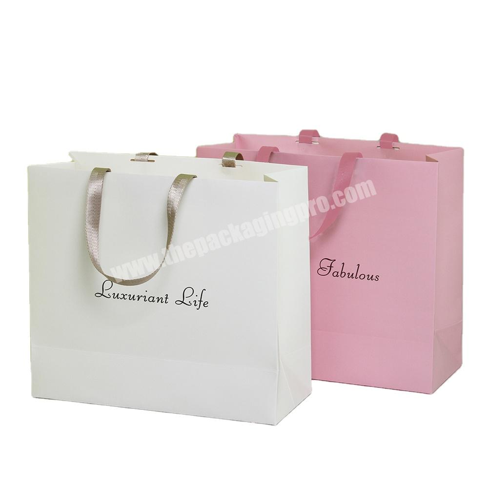 Lipack New Design Leaf Printed Recycled Luxury Shopping Paper Bag Retail Reusable Foldable Paper Bags With Handles