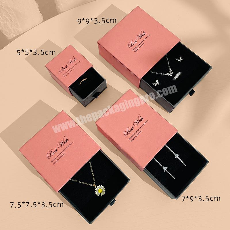 Lipack Recycled Sliding Drawer Paper Jewelry Packaging Gift Box Wholesale Paper Earrings Boxes