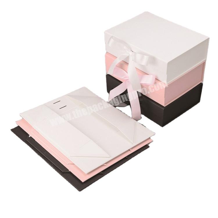 Lipack Wholesale Luxury Recycled Foldable Cardboard Packaging Box Magnetic Closures Ribbon Paper Gifts Boxes