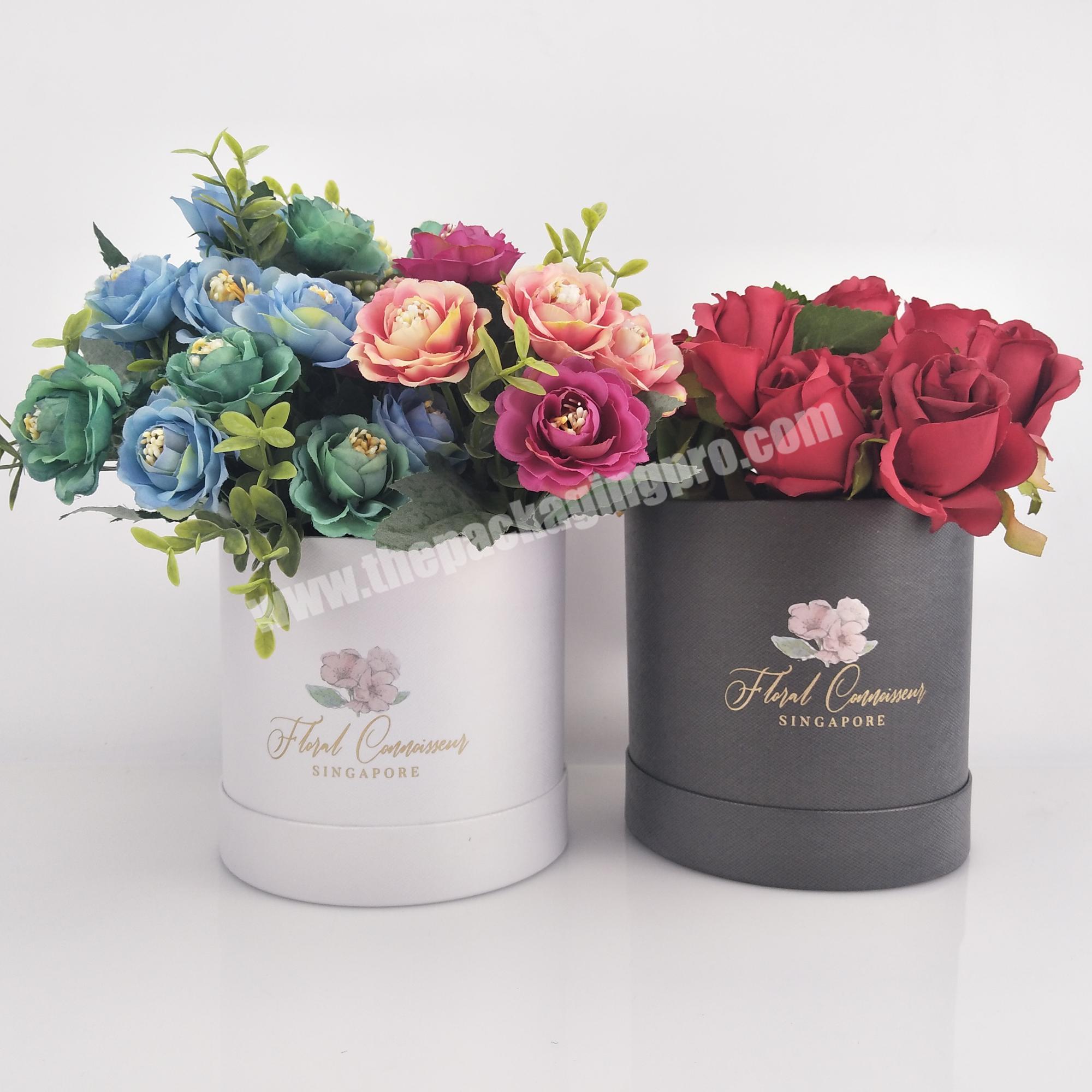 Low MOQ valentine's day rose packaging round flower gift box