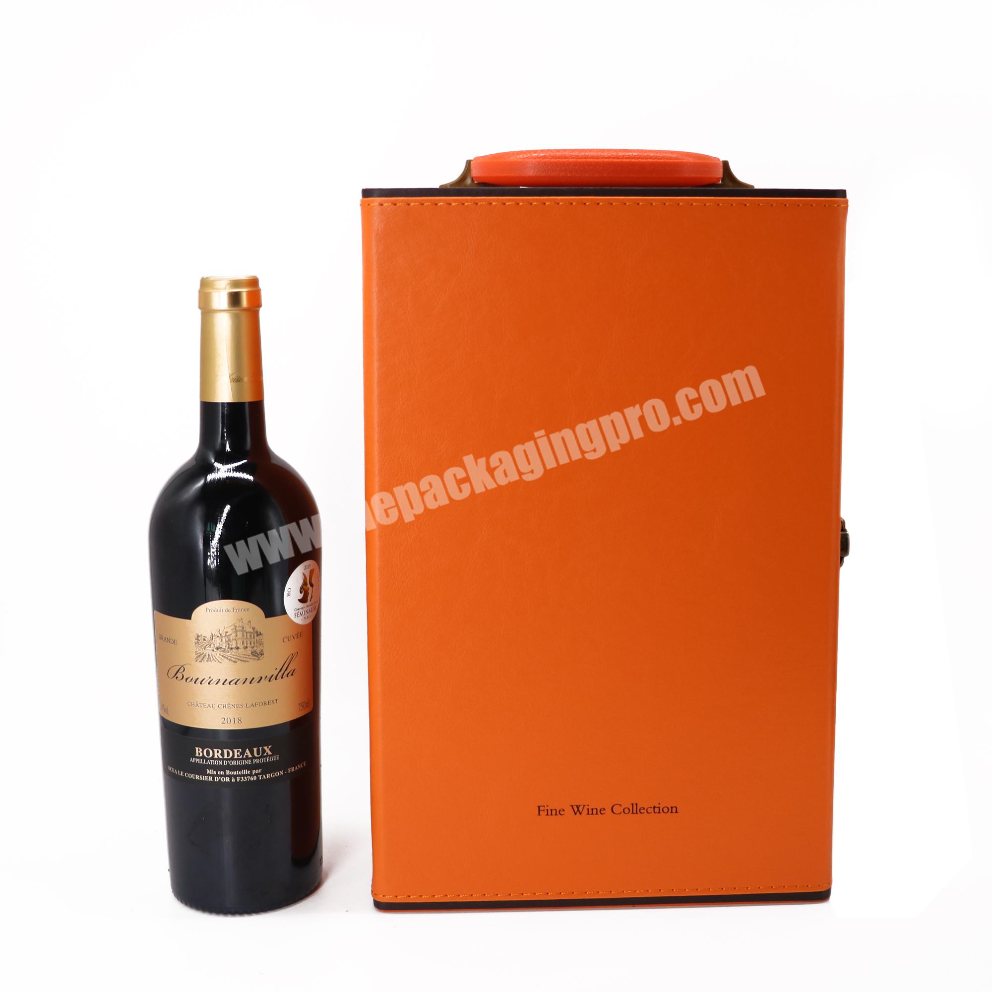 Low price wine bottle wood box packaging two bottle red wine bottle boxes with accessories