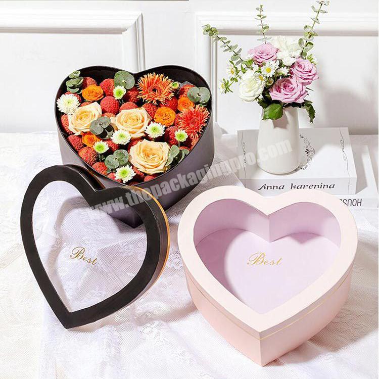 Luxury Bouquet Flower Paper Box Packaging Cajas Para Flores Y Amor I Love You Heart Shape Gift Rose Flower Boxes