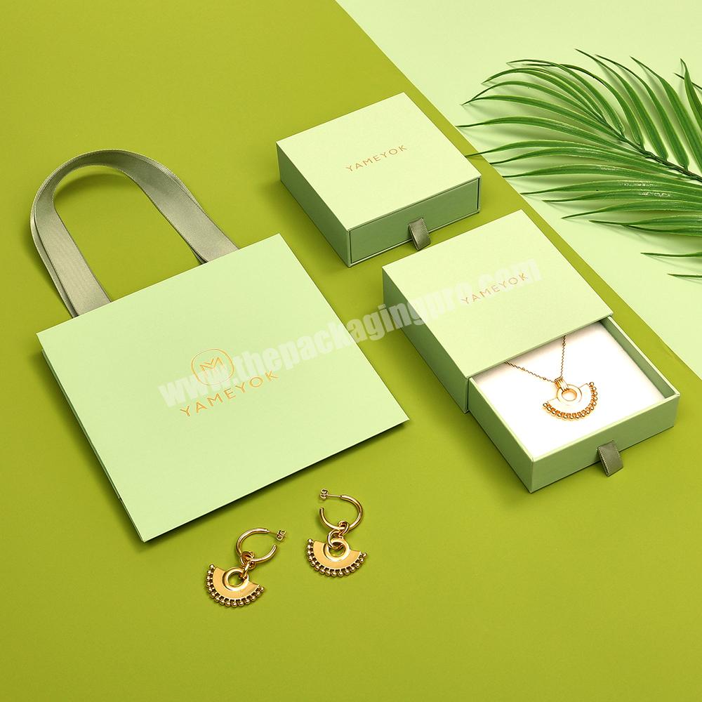 Luxury Cardboard Earring Necklace Packaging Jewelry Paper Drawer Boxes with Custom Logo
