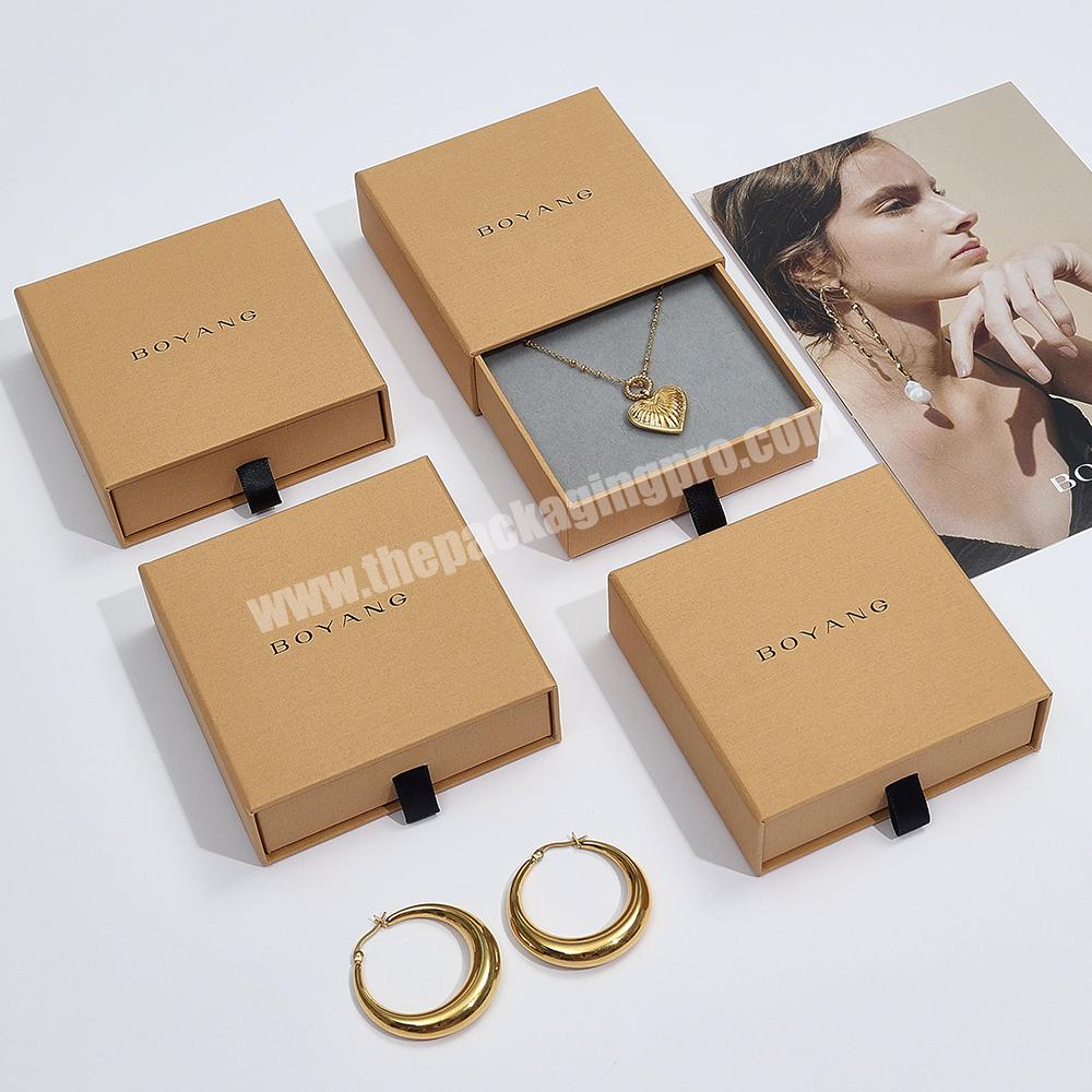 Luxury Cardboard Paper Bracelet Necklace Earring Ring Jewelry Boxes Packaging with Custom Logo
