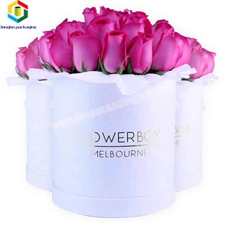 Luxury Cardboard White Round Paper Flower Box With Handle At Best Price
