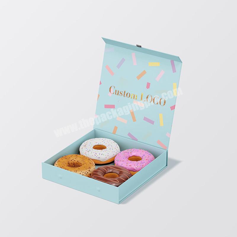 Luxury Custom Donut Gift Box Packaging Rigid Paper Gift Box with Magnetic Closure for Doughnut Packaging