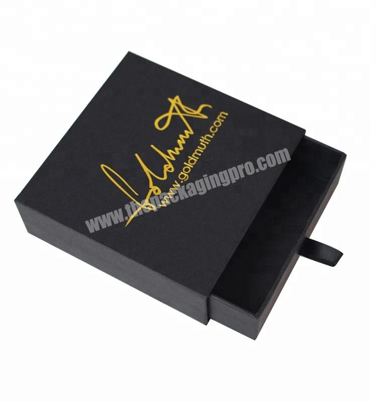 Luxury Custom Logo Color Jewellery Square Black Packaging Magnetic Gift Set Box Paper Drawer Box Gift Boxes For Present