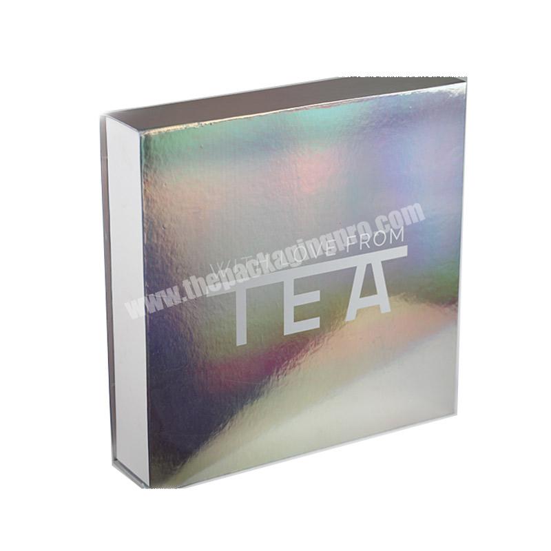 Luxury Custom Logo Corrugated Cardboard With Holographic Glitter Laser Shipping Box Packaging Colorful For Christmas Gift Boxes