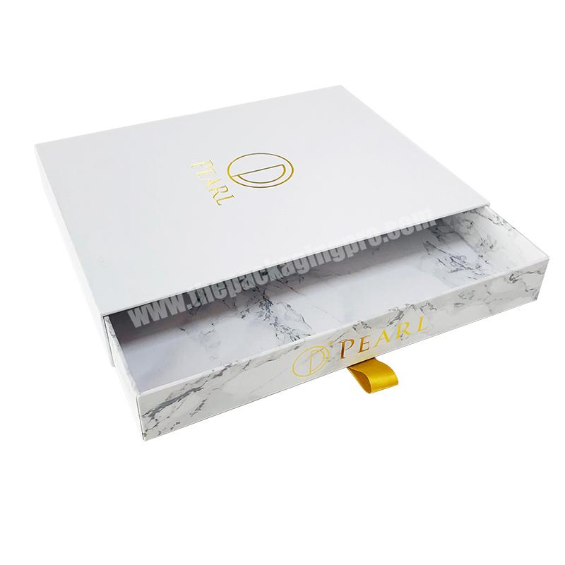 Luxury Elegant White Color Disposable Blouses Apparel Packaging Rigid Cardboard Sliding Boxes For Silk Pajamas