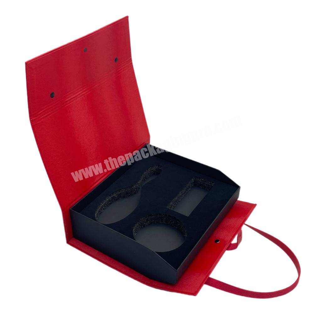 Luxury Handbag Shaped Gift Packaging Boxes with Customized Foam Insert for Comb Cosmetics Wigs Packaging with Handles Wholesale