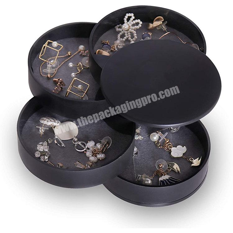 Luxury Jewelry Organizer Small RoundJewelry Storage Box Earring Holder for Women