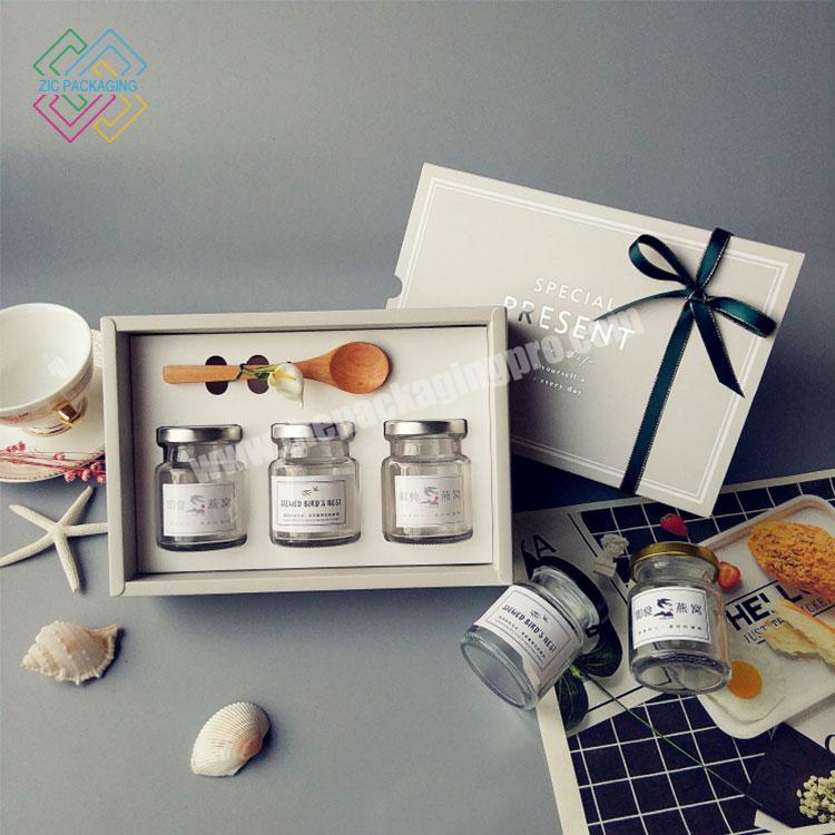 Luxury Paper Cardboard Honey Jar Bottle Packaging Box Elegant Rigid Paper Honey Box with Sleeve