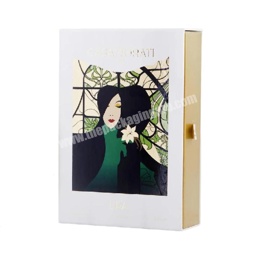 Luxury Parfum Perfume or Essential Oil  Essence De Parfum Coffret Bottle Packaging Drawer Box with Foam Insert