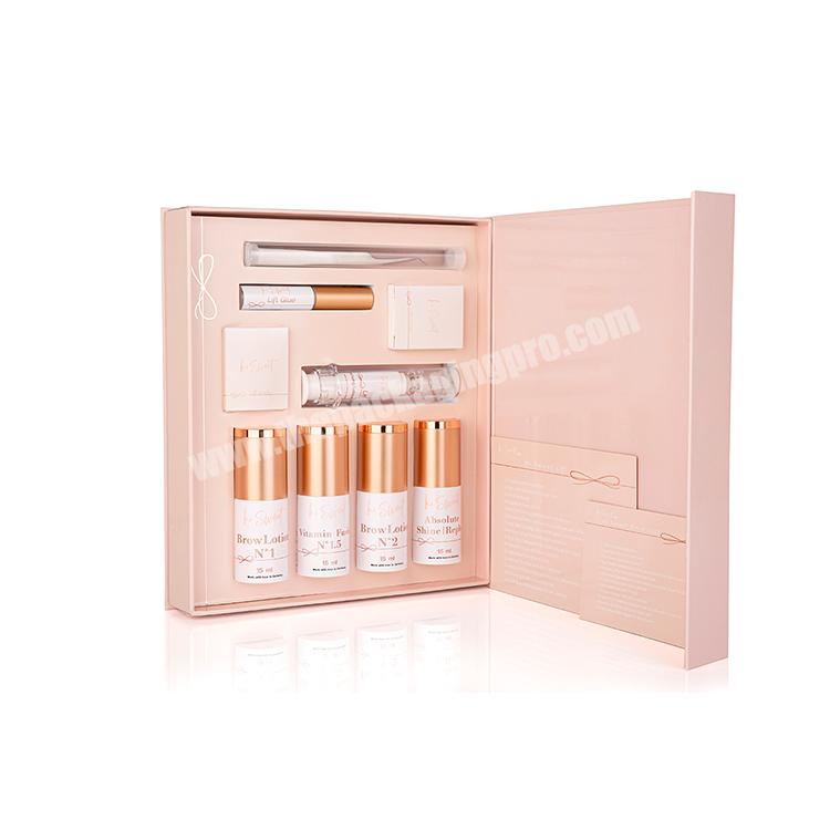 Luxury Pink Skin Care Cream Package Box Unique Magnetic Gift Packaging Paper Make Up Boxes