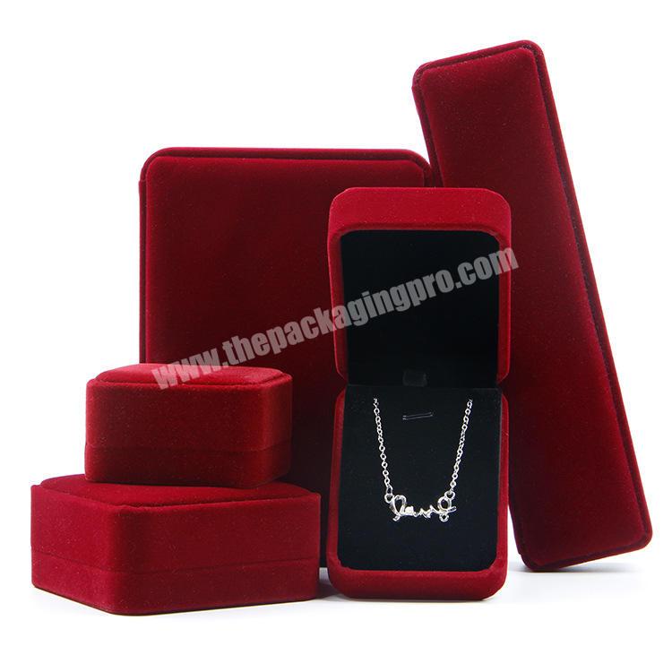 Luxury Ring Gift Boxes Custom Logo Red Velvet Wholesale Jewelry Box