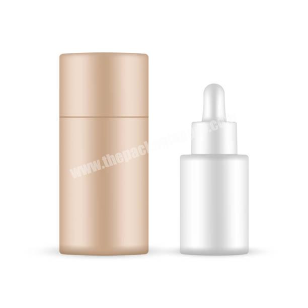 Luxury biodegradable round cardboard essential oil dropper bottle skincare packaging with paper tube