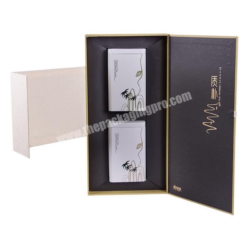 Luxury custom box Folding Cardboard Rigid Paper Boxes Tea Bag Book Shaped Retro Packaging Gift Box with shopping bag