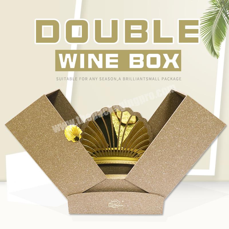 Luxury double open MDF sublimation wine shipping box wood champagne Whisky grape red wine large gift boxes