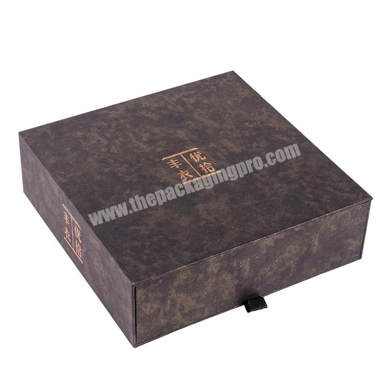 Luxury free sample fsc tea bag packaging gift boxes custom logo drawer style food paper box with ribbon handles