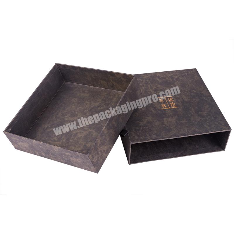 Luxury free sample fsc underwear packaging gift boxes custom logo drawer style clothing paper box with ribbon handles