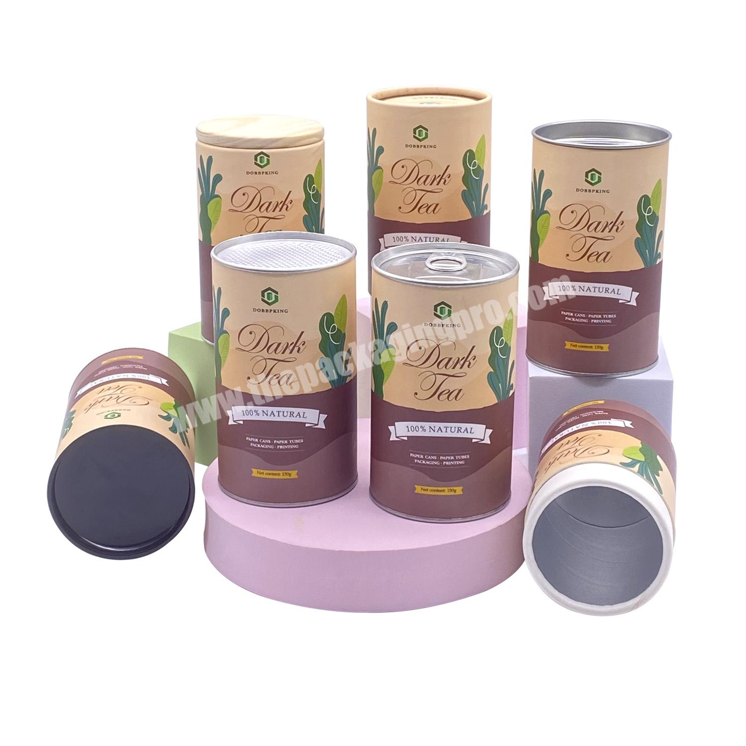Luxury good airtightness food grade paper tube packaging containers with custom printing for coffee beans