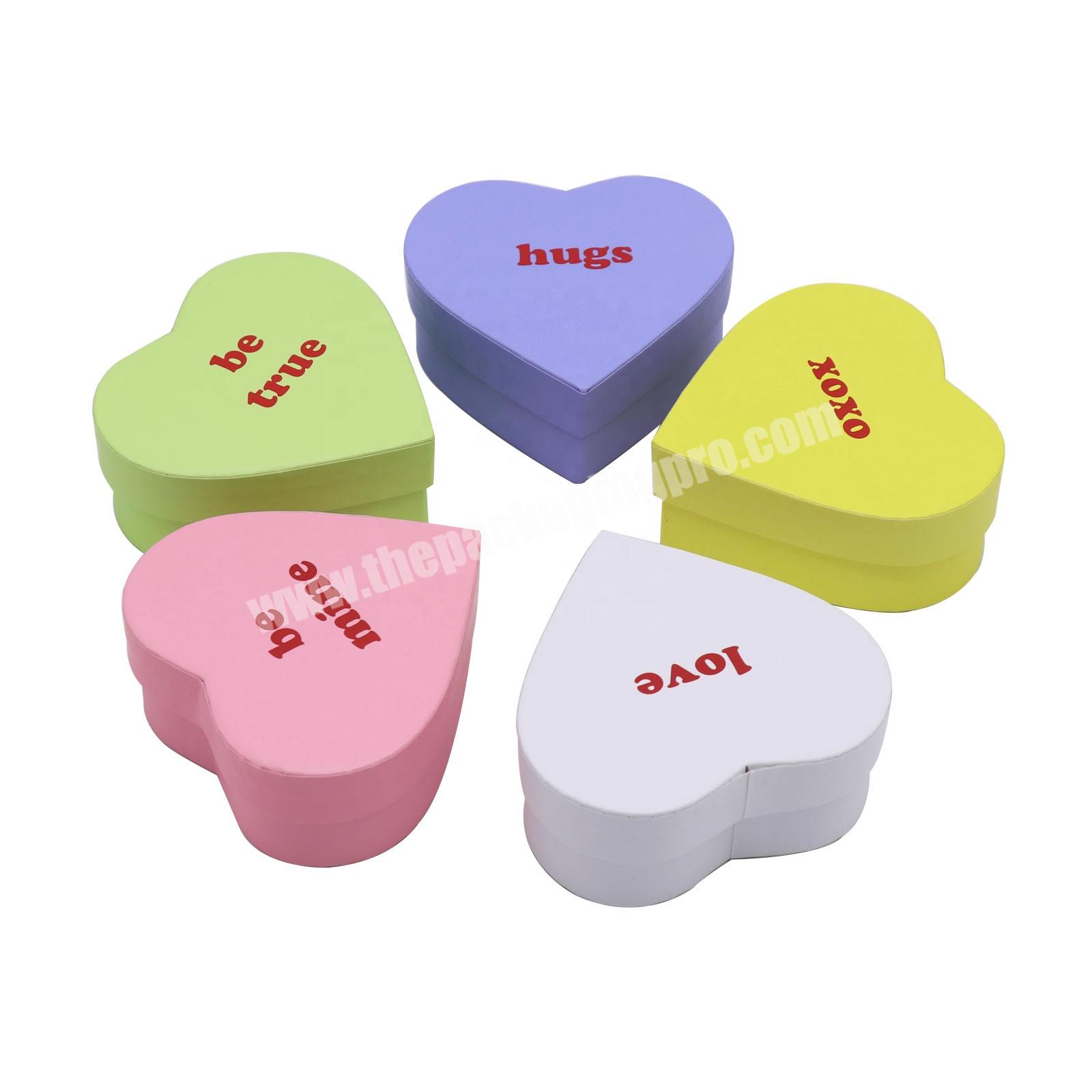 Luxury heart chocolate eyelash jewelry ring packaging box with lid pink heart shaped gift box for flower custom heart paper box