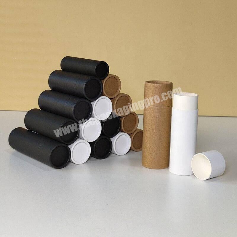 Luxury printing push-up kraft 50g deodorant paper tube packaging for solid perfume