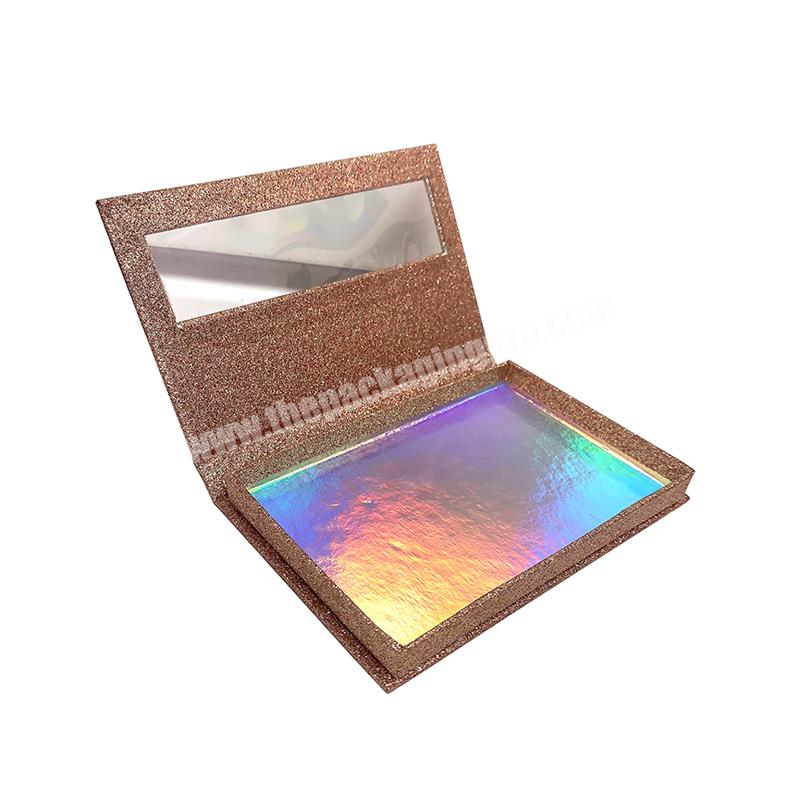 Magnetic Closure Shinny Color Gift Box Customized Cosmetic Press On Nails Box Packaging with Window