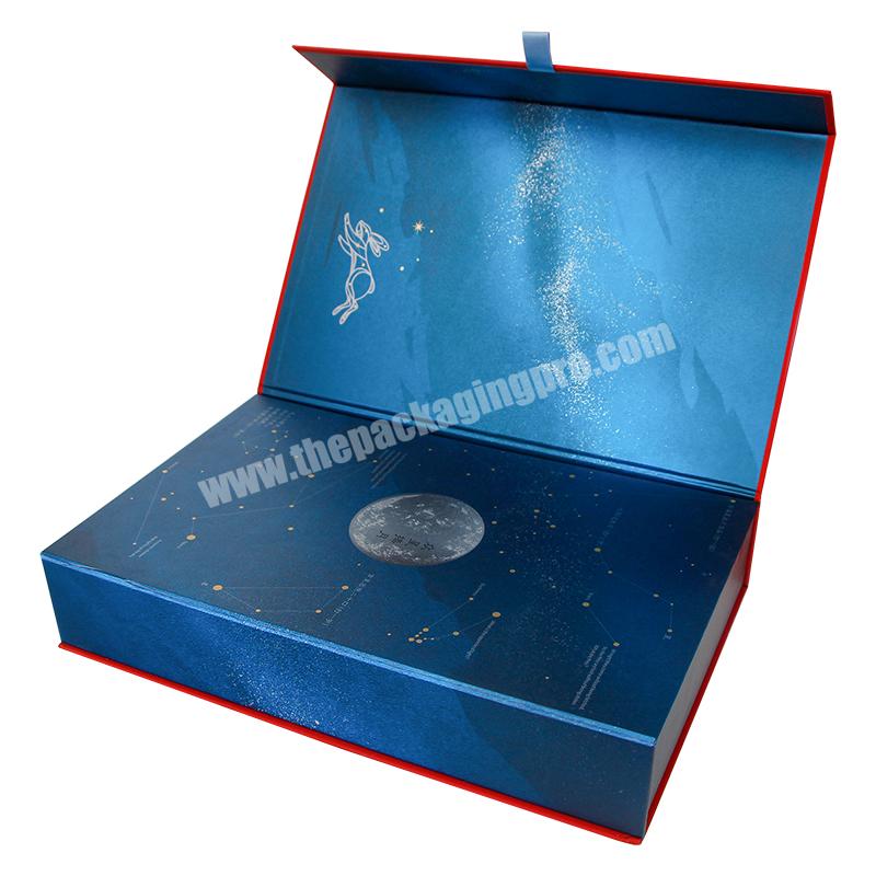 Magnetic Gift Mooncake Boxes Customized 8 Pcs Food Packing Cardboard Paper Box for Mooncake High Quality Red Paper Board Square