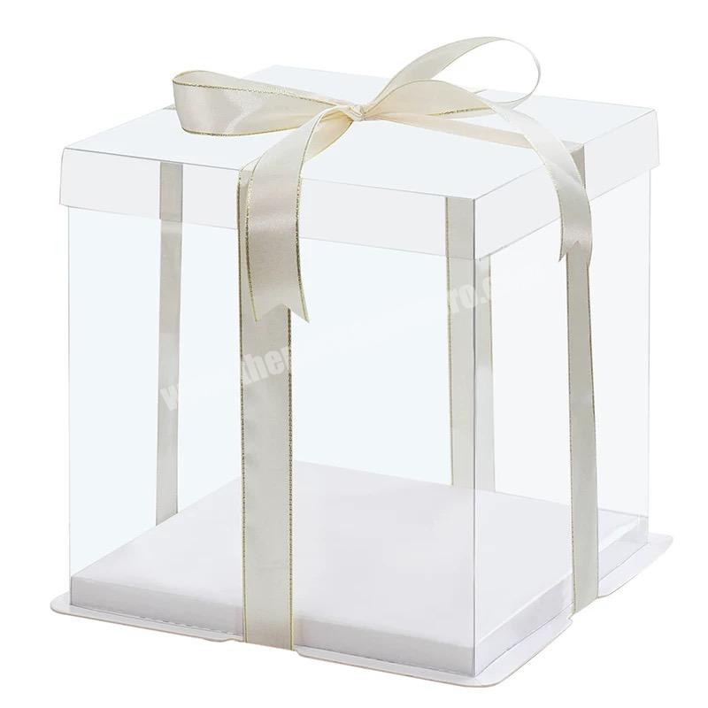 Manufacturer Supply Customized Paperboard Plastic Clear Transparent Cake Boxes