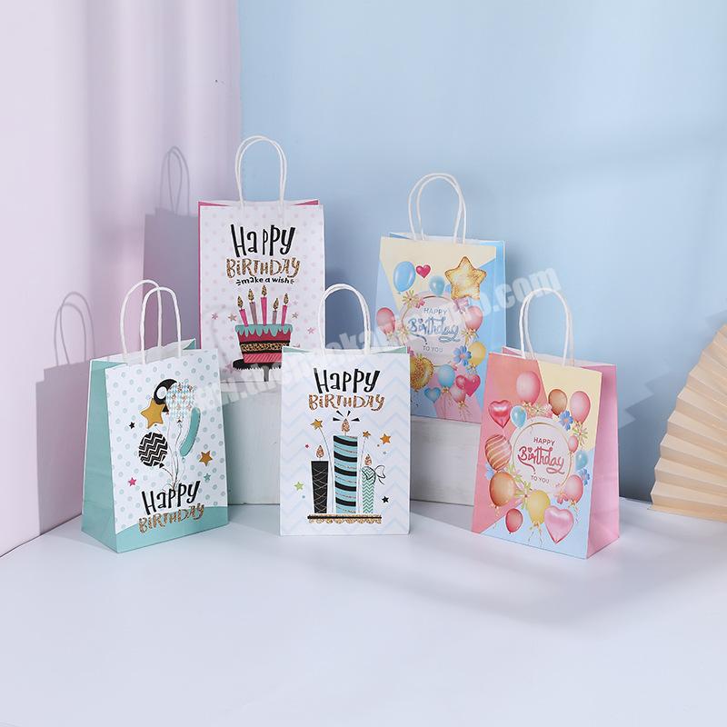 Marble Unicorn Thank You Happy Birthday Party Paper Bag With Twisted Handles