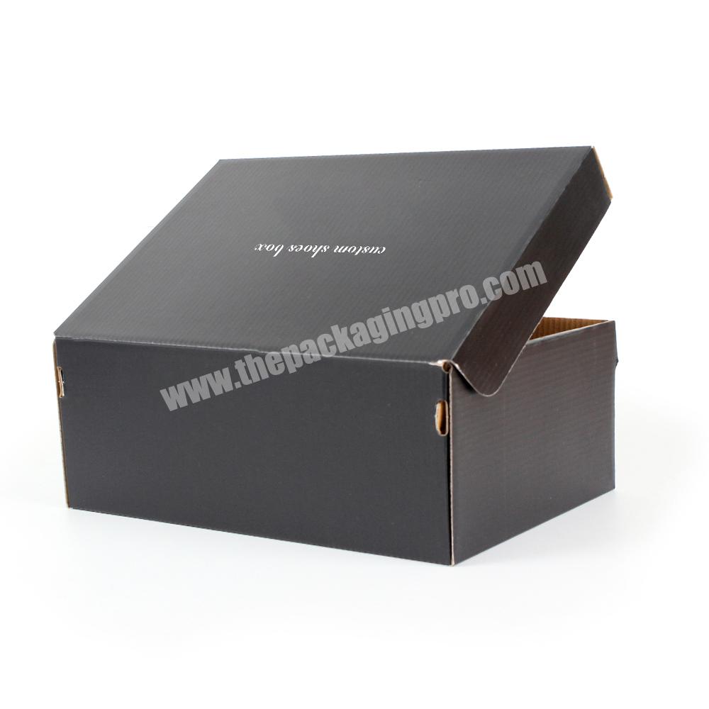 Matt Black Color Custom Collapsible Corrugated Board Shoes and Clothing Paper Box Packaging