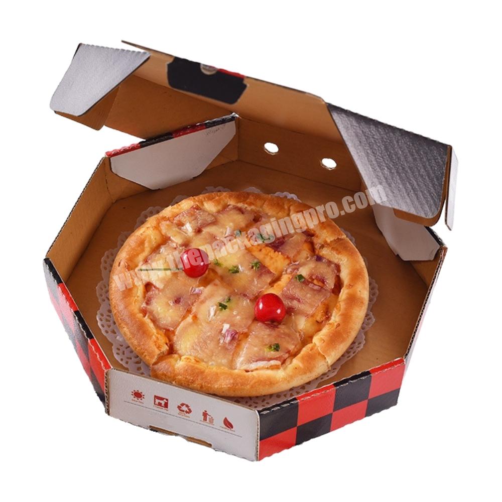 NEW Custom Design Pizza Box Reusable pizza packing box corrugated paper pizza packing box
