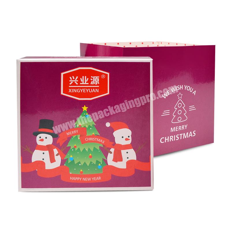 New Arrival Custom Christmas Style Top and Base White Card Gift Packaging Box For Apples
