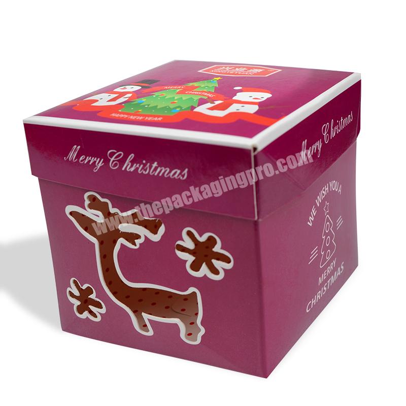 New Arrival Custom Christmas Style Top and Base White Card Gift Packaging Box For Candy