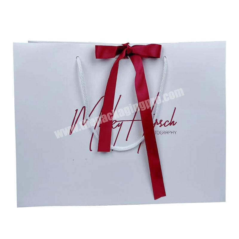 New Arrival Custom Logo Art Paper Bag Beautiful Wedding Bag With Handle